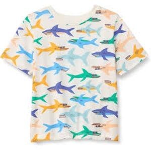 BRAND NEW Youth Large (size 9) Multicolor Shark Print Kids Tee